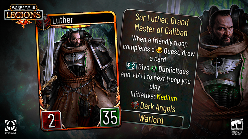 Luther's new card for the Dark Angels collection